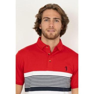 Imagem de Camisa Polo Aleatory Listrada Glasgow Vermelho-Masculino