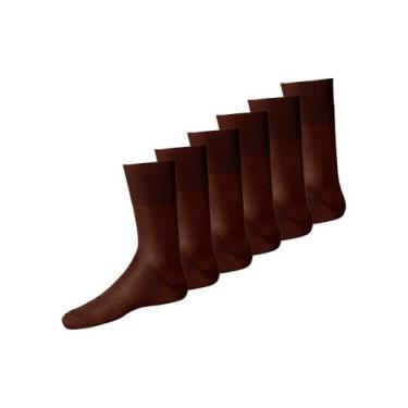 Imagem de Kit com 6 Pares de Meias Social Lupo 1100-011/049, Marrom, 37-44