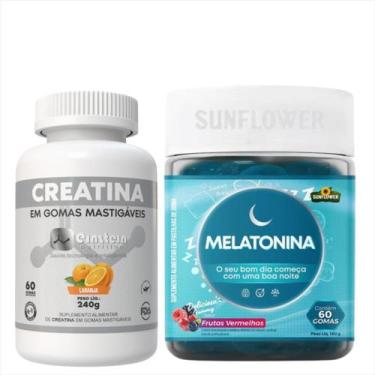 Imagem de Melatonina Sunflower c/ 60 Gomas e Creatina Gummy laranja