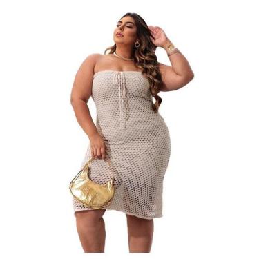 Imagem de Vestido Plus Size Tricot Midi com Forro sem alça - PLUS MESMO E DAÍ, N