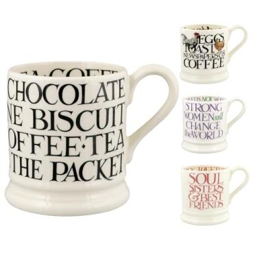 Imagem de Emma Bridgewater Caneca grande 1/2 litro, caneca de café de cerâmica grande - caneca de grés, cappuccino, latte, café, xícara de chá - canecas bonitas, presente de aniversário - caneca de café escrita