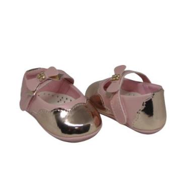 Imagem de Sapatinho de Bebe Sapatilha Laço Lateral Feminino Infantil Menina Mano