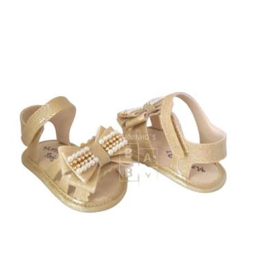 Imagem de Sandalia Bebe Infantil Menina Luxo Laço Strass Manozinhos Baby Ref.LP0
