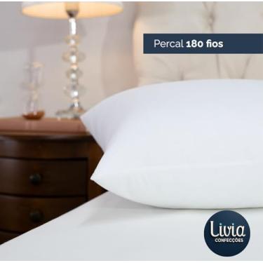 Imagem de Travesseiro Toque de Pluma 70x50cm - Suporte Firme - Percal 180 Fios - Alto e Macio