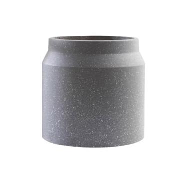 Imagem de KEG801302 Vaso de flores redondo de argila de magnésio cinza com vaso de plantas salpicadas, para vasos de flores internas e externas e plantas verdes