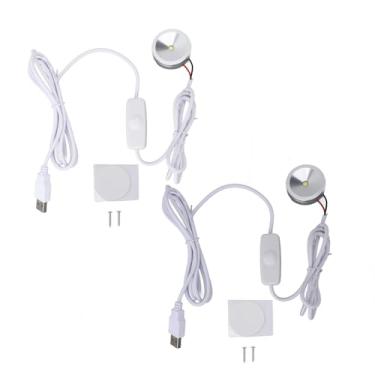 Imagem de Marhynchus Mini Holofote Led, 2 Peças, Brilho Contínuo, Escurecimento Usb Com Cabo de 6,6 Pés para Armários de Exibição, Prateleiras de Armários de Joias (Luz Quente)