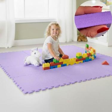 Imagem de Kit 4 Placas Tapete Tatame EVA 50x50cm 20mm 8 Bordas Emborrachado Exer