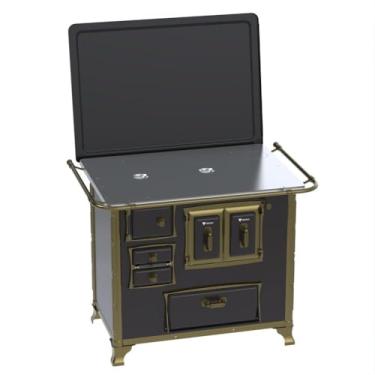 Imagem de Fogão a Lenha N 2 Renaissance Chapa de Aluminio Preto Saida Direita