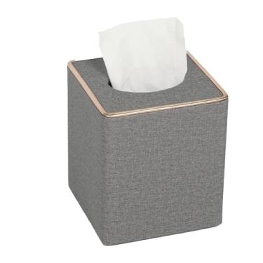 Imagem de Capa para caixa de lenços de papel Caixa de lenços papel para sala estar, quarto, estilo minimalista(Gray)