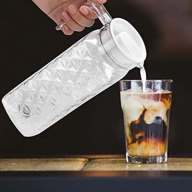 Imagem de Panela de suco com padrão diamante acrílico doméstico chaleira para bebidas utensílios cozinha conter leite soja frutas sem odor resistente à queda al