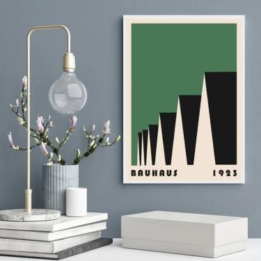Imagem de Quadro Bauhaus Green Poster - Factory Roofs 24X18Cm - Vidro