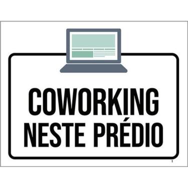 Imagem de Kit 3 Placas Coworking Neste Prédio Desenho