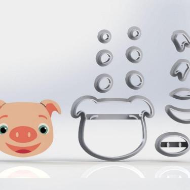 Imagem de Cortador Cocomelon Porquinho Modular Tamanho 5Cm