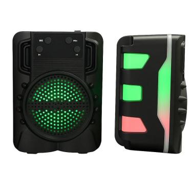 Imagem de Caixa De Som Bluetooth Kts‑1720 3″ Led Rgb 5w Bateria 500mah Rádio Fm Usb/sd - Preto