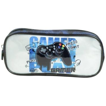Imagem de Estojo Infantil Kit Retangular Gamer 23x10x6cm