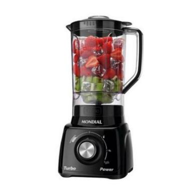 Imagem de Liquidificador Turbo Power 2,2L Com Filtro Mondial Preto 220V