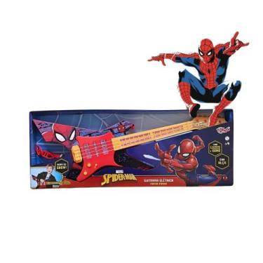 Imagem de Guitarra Elétrica Infantil Homem Aranha Spider Man Marvel Com Luz e So