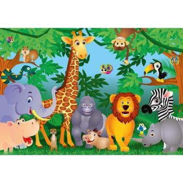 Imagem de Painel De Lona Animais Safári 01 - Fabrika de Festa, 150x100cm