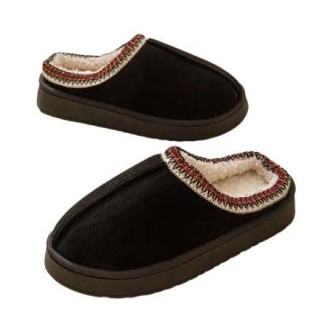 Imagem de Pantufas Femininas De Inverno Quentes E Fofas Com Sola Macia Antiderra