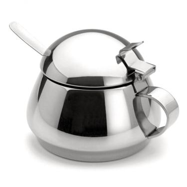 Imagem de Açucareiro De Mesa Todo De Inox 250g Acompanha Colher Lyr Porta Açucar Servir Chá Café Casa Cozinha