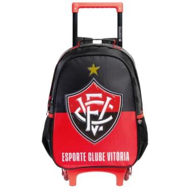 Imagem de Mochila Escolar Rodas E Alças Futebol Vitória 16558 - Xeryus