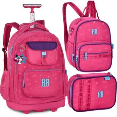 Imagem de Kit Completo Mochila Carrinho+Estojo+Lancheira - Clio Style