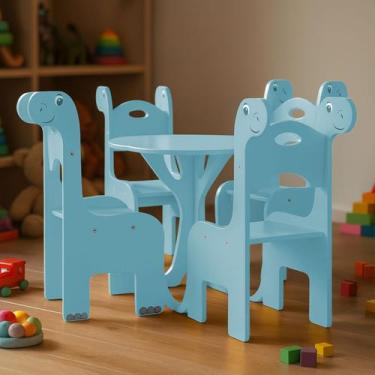 Imagem de Mesa Infantil com 4 Cadeiras Fany para Criança Atividade Escola Creche