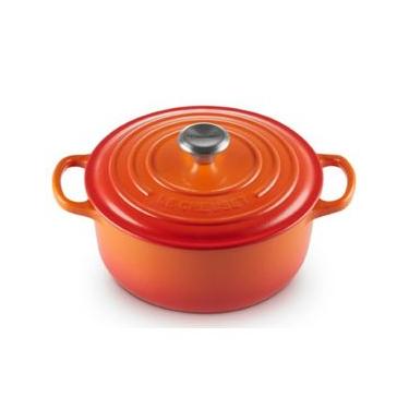 Imagem de PANELA REDONDA LE CREUSET SIGNATURE 22CM EM FERRO FUNDIDO ESMALTADO LARANJA 21177220902430