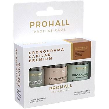 Imagem de Prohall - Kit Cronograma Ampolas De Tratamento Premium Box 3x 15ml
