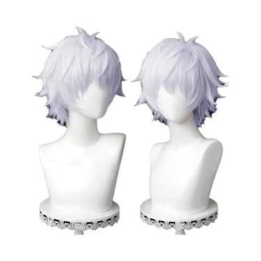 Imagem de Peruca Sintética Para Cosplay De Anime Gojo Satoru, Fantasia De Jujuts
