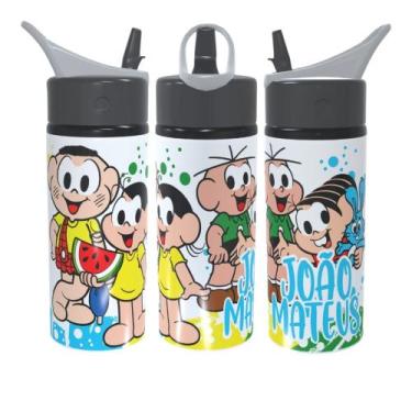 Imagem de Garrafa Squeeze Turma da Mônica Personalizada Com Nome Volta As Aulas 