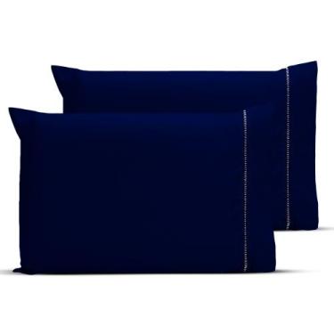 Imagem de Kit 2 Fronhas Ponto Palito 90x50cm Percal 180 Fios 80% Algodão - Bem M