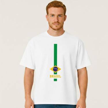 Imagem de Camiseta Oversized BRASIL Vertical Masculina Algodão Premium-Masculino