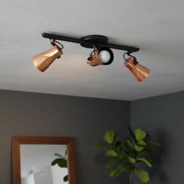 Imagem de Luminária de Teto Spot Trilho Triplo 3 Lâmpadas Direcionável Para Quar