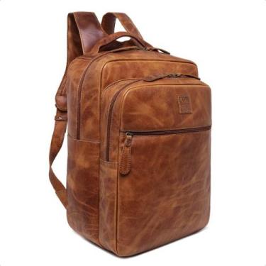 Imagem de Mochila Capiau de Couro Legítimo Vintage Executiva para Notebook, Trab