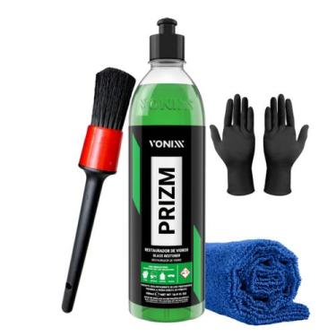 Imagem de Kit Prizm Restaurador De Vidros Vonixx 500ml Toalha Pincel Luva