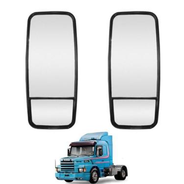 Imagem de 2 Espelho Retrovisor Bifocal para SC T/R 112 113 142 Convexo - Fabbof