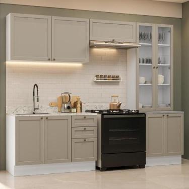 Imagem de Armário de Cozinha Completa 270 cm Branco Vik Madesa 06, Branco/Crema