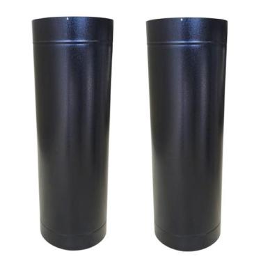 Imagem de Kit 2 Dutos 60cm 9 Preto Chaminé Churrasqueira Forno Fogão - INOX LAUR