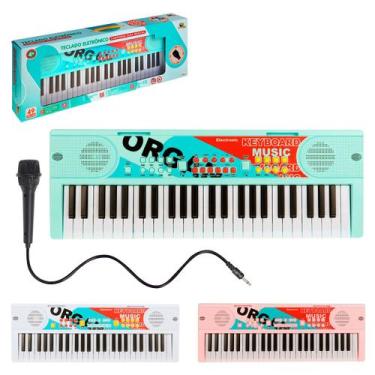 Imagem de Teclado Iniciante 49 Teclas Portátil Com Microfone Usb Gravação Reprod