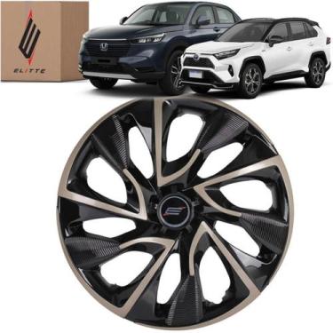 Imagem de 1 Calota Esportiva Universal Modelo Ds4 Aro 14 Polegadas Preto Dourado