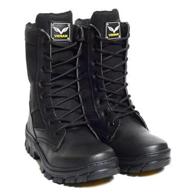 Imagem de Bota Masculina Coturno Tática Cano Alto Sola Costurada Alta Durabilidade Resistencia Ma...