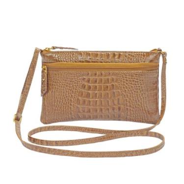 Imagem de Bolsa Pequena Couro Legitimo Feminina Transversal Compacta Madamix, Ca