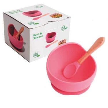 Imagem de Pratinho rosa de Silicone Bowl Papinha P/Bebê tigela c/ ventosa  - TUR