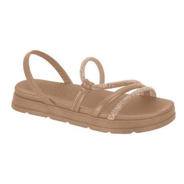 Imagem de Sandália Feminina FlatForm Moleca 5490.113, 36, Ouro rosado