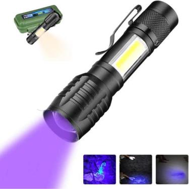 Imagem de Lanterna Ultra violeta Usb Led Potente Luz Negra Uv Nota Falsa E Escor