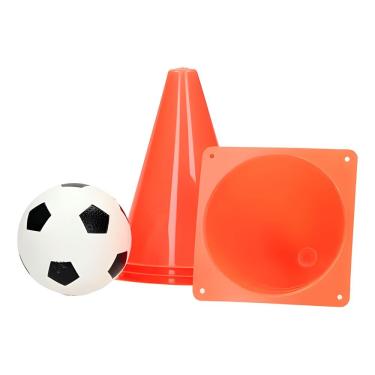 Imagem de Kit Treino Futebol Infantil DMT0094 com 5 Peças Bola e 4 Cones Plástico DM Toys