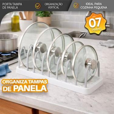 Imagem de Organizador de Tampas de Panela para Armário Cozinha Compacta e Organi
