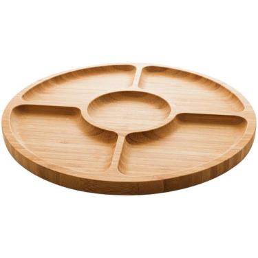 Imagem de Petisqueira de Bambu 5 Divisórias 30x30x1,6cm - Lyor