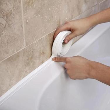 Imagem de Fita Adesiva De PVC Impermeável Para Vedação De Pias De Banheiro E Coz
